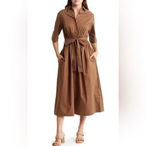 Melloday Wear Everywhere Tie Waist Shirt Dress (*size XS*) (*new with tags)